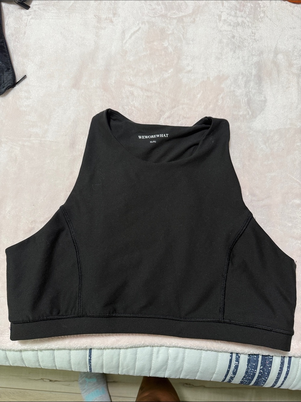 WeWoreWhat Black Cropped Athletic Tank